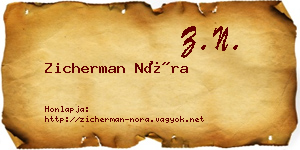 Zicherman Nóra névjegykártya